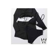 Load image into Gallery viewer, Black Four Piece Bathing suit
