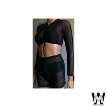 Load image into Gallery viewer, Black Four Piece Bathing suit
